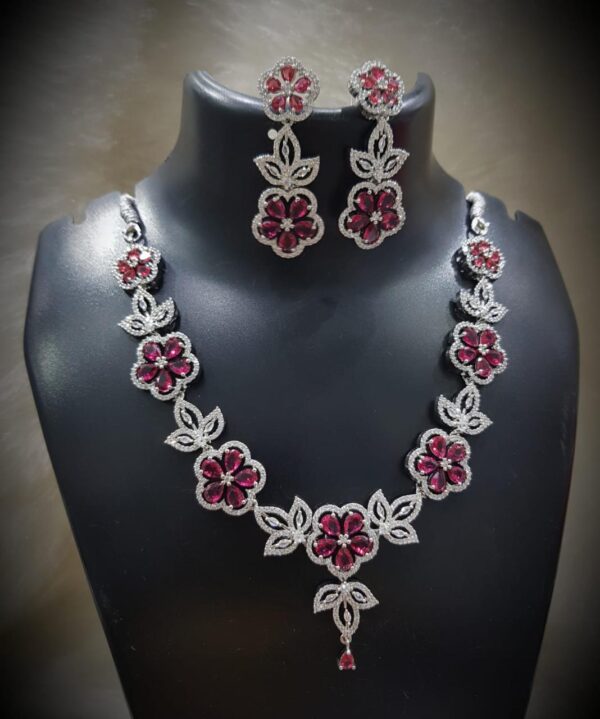 Latest American Diamond Necklace set - Image 3
