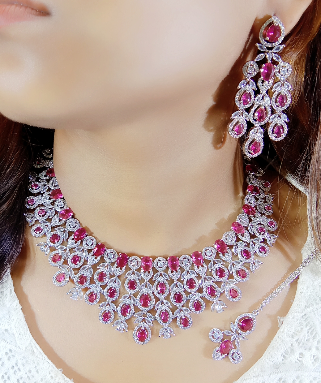 Latest American Diamond Necklace set