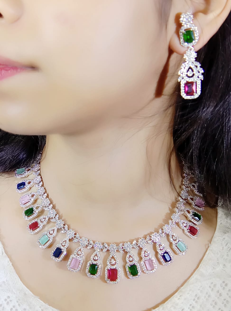 Beautiful Party wear AD CZ Necklaces Set