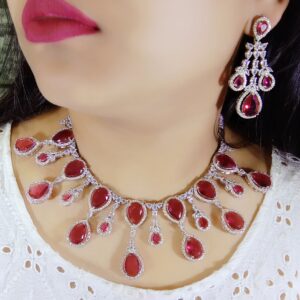 Crystal Necklace Set with Earrings for Women | Bridal Wedding Party Jewelry | Statement Choker Set