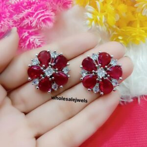 American Diamond CZ Stud Earrings For Party, Casual & Office Wear Jewelry