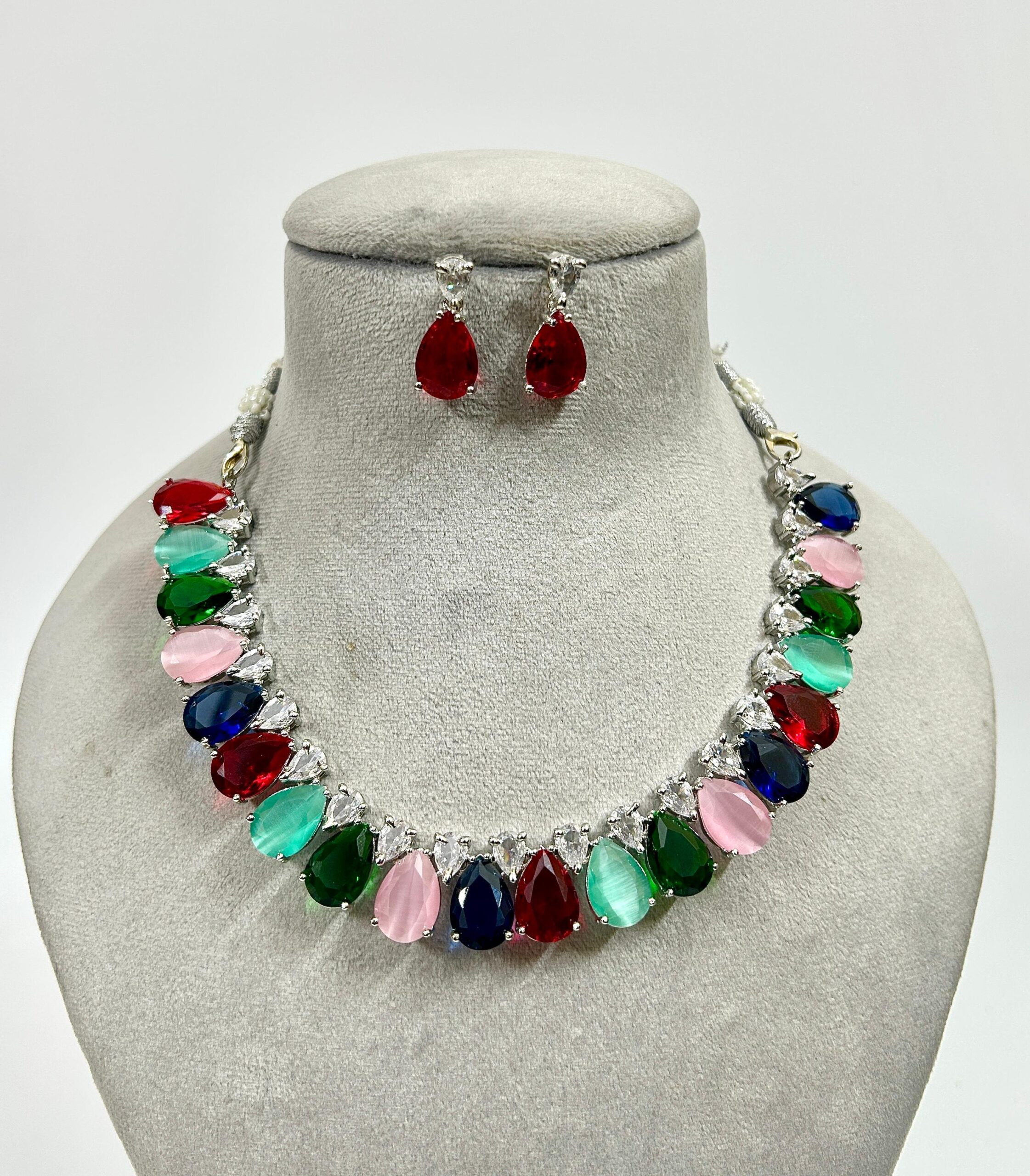 American Diamond CZ Stone Necklaces For Party Wear Jewelry