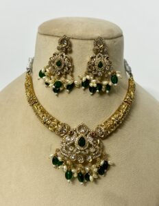 Gold Plated American Diamond Necklace Set