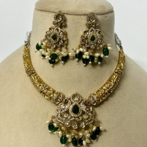 Gold Plated American Diamond Necklace Set