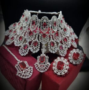 Bollywood Inspire Kiara Advani American Diamond Choker Necklace With Earrings