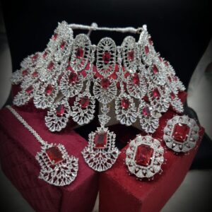 Bollywood Inspire Kiara Advani American Diamond Choker Necklace With Earrings