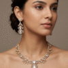 American Diamond CZ Necklace Set Wedding Bridal Jewelry Set - Image 2