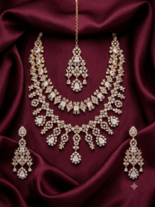 American Diamond CZ Necklace Set Wedding Bridal Jewelry Set
