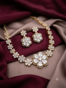 American Diamond CZ Necklace Set Wedding Bridal Jewelry Set