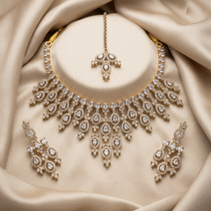 American Diamond CZ Necklace Set Wedding Bridal Jewelry Set