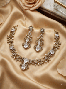 American Diamond CZ Necklace Set Wedding Bridal Jewelry Set