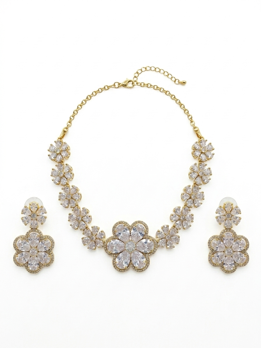 Gold Plated AD CZ Necklace