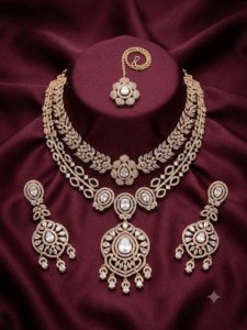 American Diamond CZ Necklace Set Wedding Bridal Jewelry Set