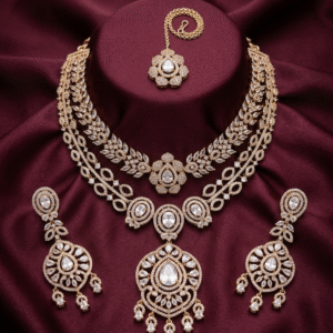 American Diamond CZ Necklace Set Wedding Bridal Jewelry Set