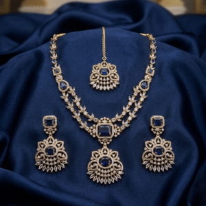 American Diamond CZ Necklace Set Wedding Bridal Jewelry Set