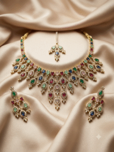 American Diamond CZ Necklace Set Wedding Bridal Jewelry Set
