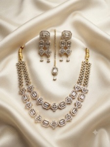 American Diamond CZ Necklace Set Wedding Bridal Jewelry Set