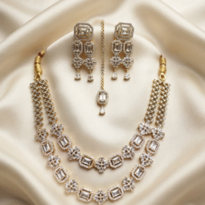 American Diamond CZ Necklace Set Wedding Bridal Jewelry Set