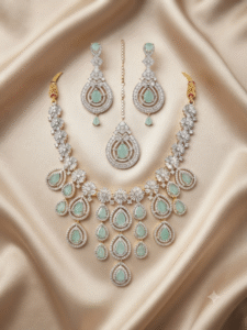 American Diamond CZ Necklace Set Wedding Bridal Jewelry Set