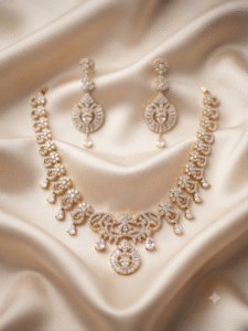 American Diamond CZ Necklace Set Wedding Bridal Jewelry Set