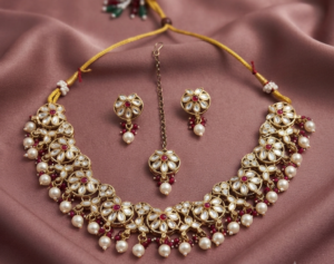 Traditional Kundan Jewelry Set for Women – Bridal Necklace & Earrings