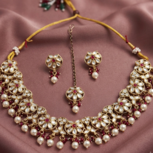 Traditional Kundan Jewelry Set for Women – Bridal Necklace & Earrings