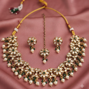 Traditional Kundan Jewelry Set for Women – Bridal Necklace & Earrings
