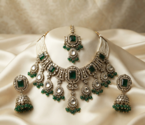Traditional Kundan Jewelry Set for Women – Bridal Necklace & Earrings