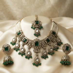 Traditional Kundan Jewelry Set for Women – Bridal Necklace & Earrings