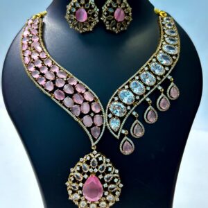 American Diamond CZ Necklace set wedding Festival Jewelry