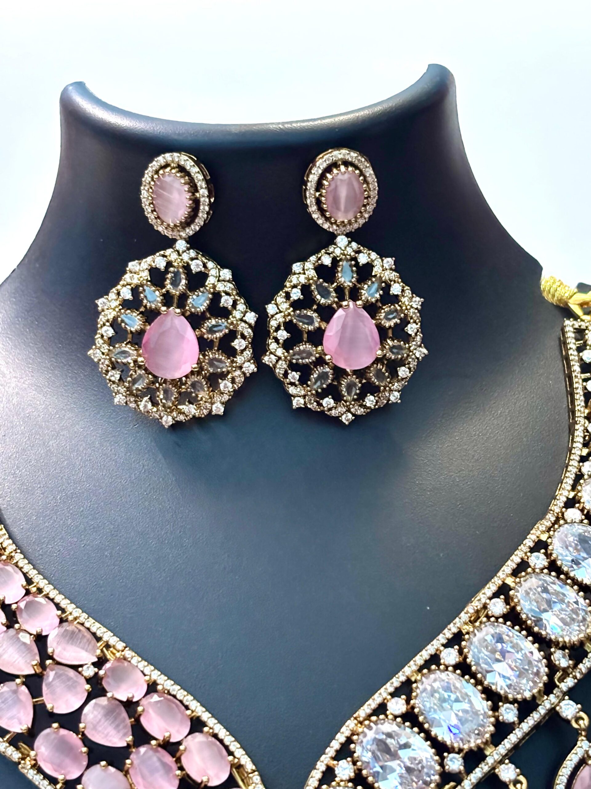 American Diamond CZ Necklace set wedding Festival Jewelry - Image 5